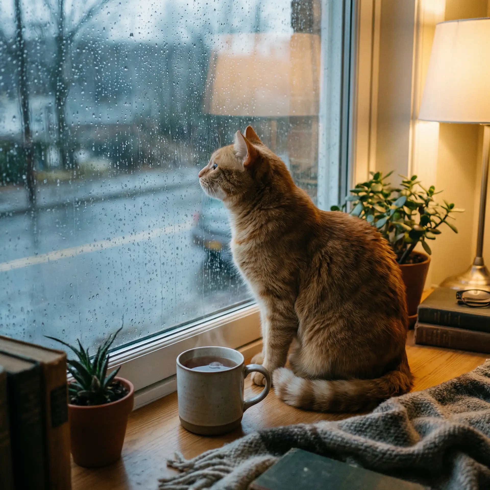 猫咪望着窗外的雨 - 靡音之罪
